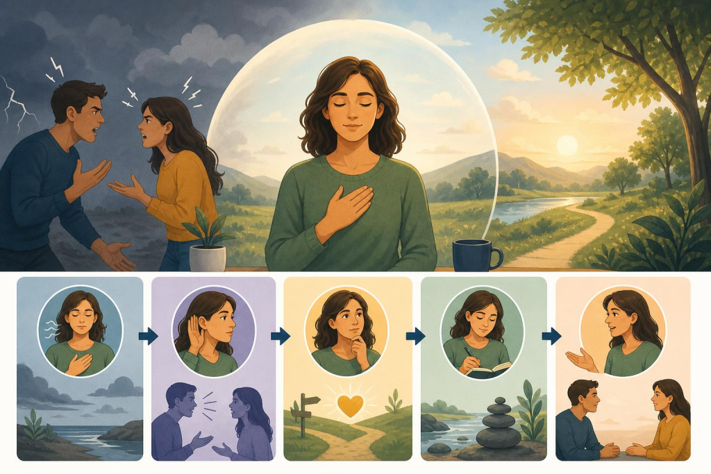Respond Without Anger: A Faithful Pause Practice visual guide