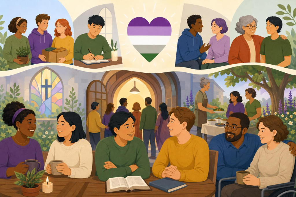 Asexual Aromantic Faith Inclusion in Community Life visual guide